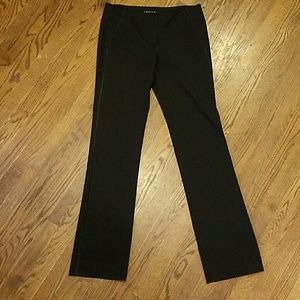 Theory, straight leg, black tuxedo pants